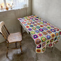 Flower pattern motif hand-knitted 120x60cm blanket Granny square mother gift
