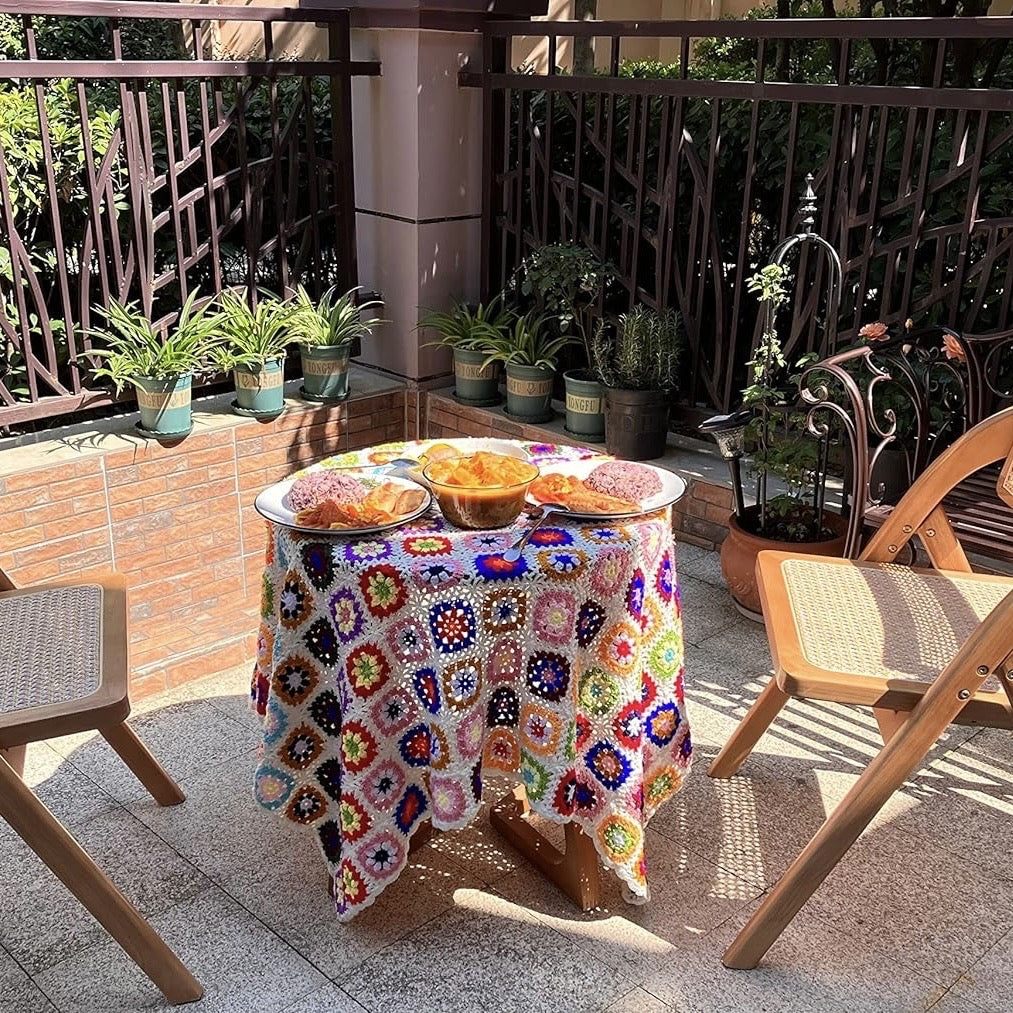 Handmade Granny Square Crochet Throw Blanket