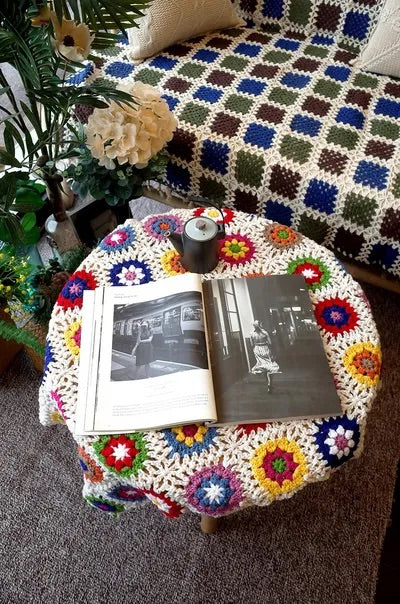 Handmade Granny Square Crochet Throw Blanket