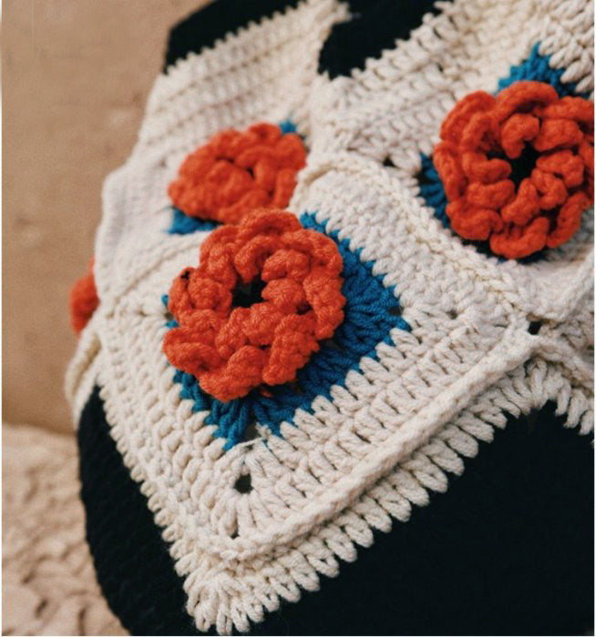 Granny Square Crochet Tote Bag: Handmade Floral Shoulder Bag