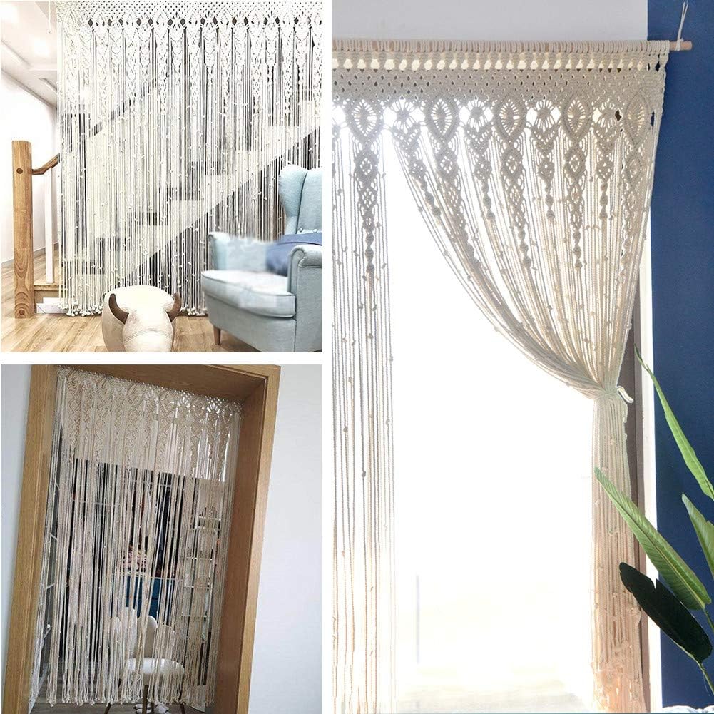 Bohemian Handmade Crochet Curtain – Boho Lace-Style Window Decor, Soft Yarn Macrame