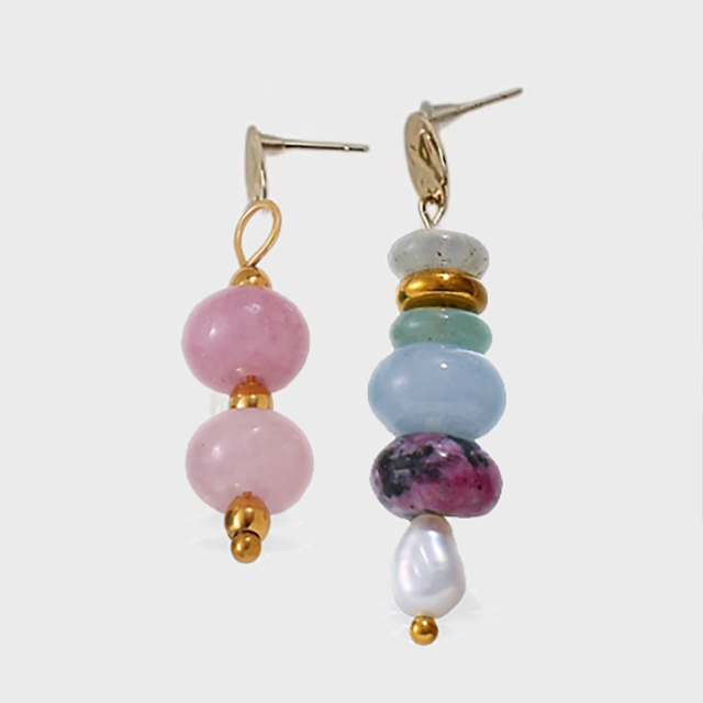 Colorful natural stone earrings for women