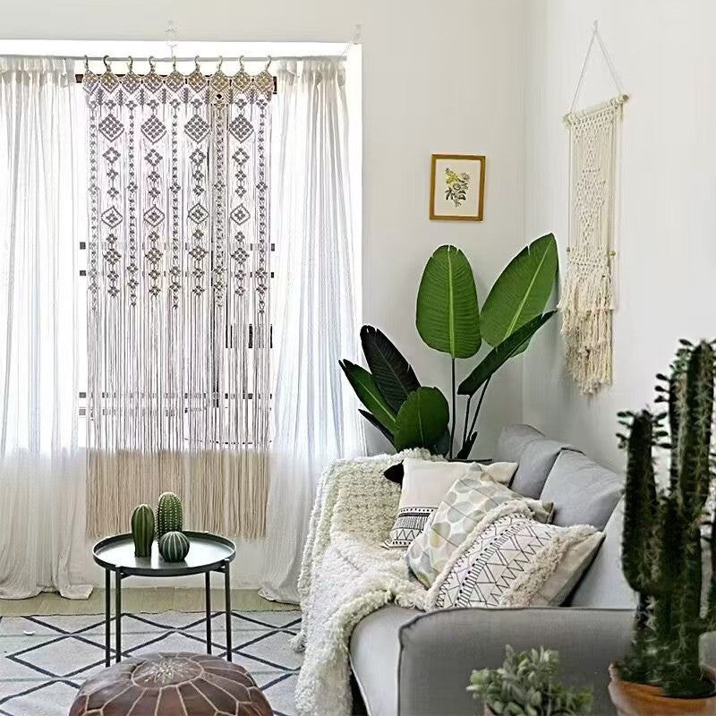 Boho Macrame Window Curtain Room Divider Door Curtain 200x85 Large