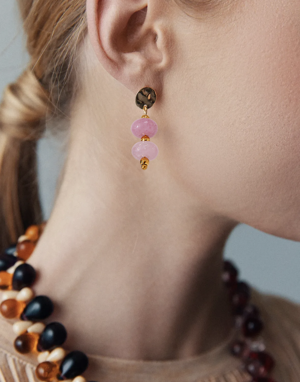 Colorful natural stone earrings for women