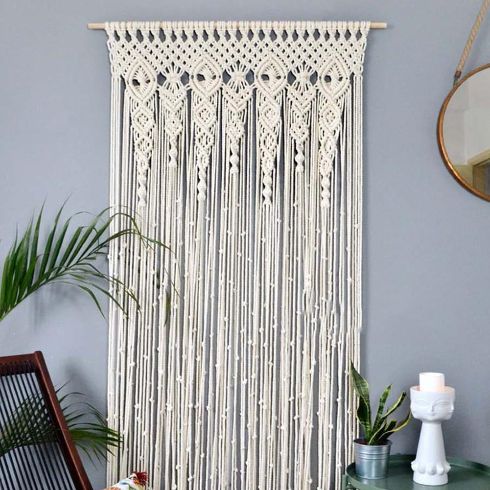 Bohemian Handmade Crochet Curtain – Boho Lace-Style Window Decor, Soft Yarn Macrame
