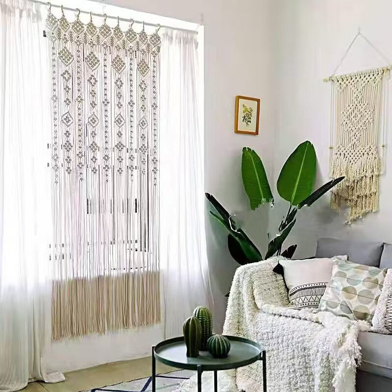 Boho Macrame Window Curtain Room Divider Door Curtain 200x85 Large